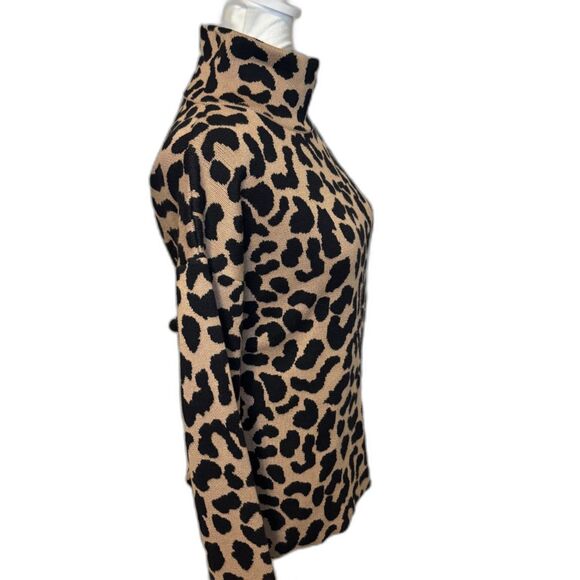 Cherrie Collette Animal Print Turtle Neck Sweater Womens Knit Stylish - Picture 3 of 6